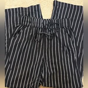 SO black and white striped wide leg pants